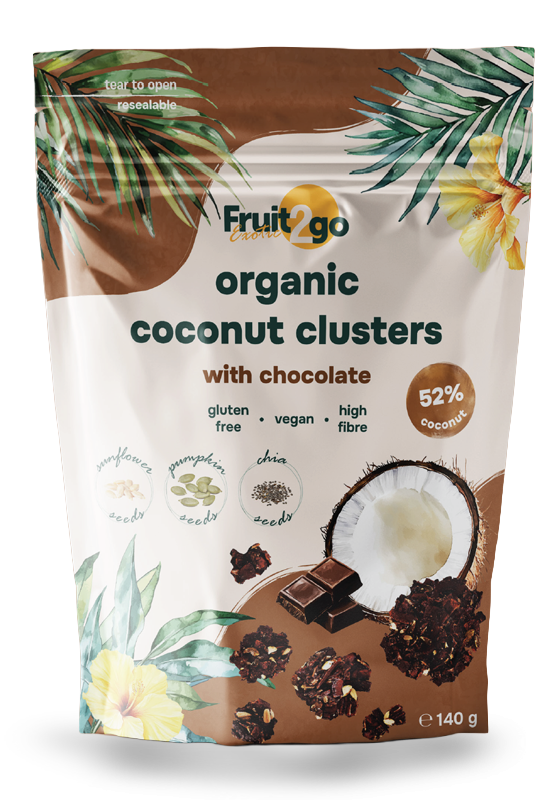 Кокосовые кластеры с семенами и шоколадом